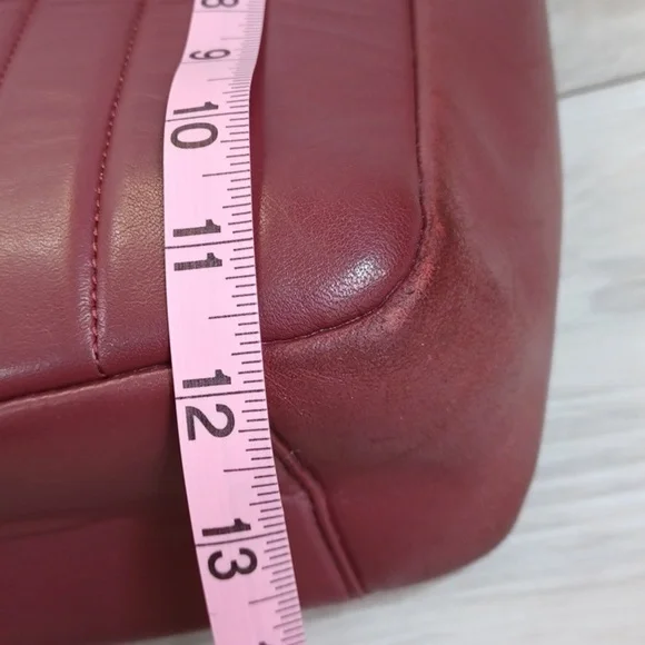 Henri Bendel 712 Zip Tote Laptop Bag  Burgundy - Picture 9 of 17